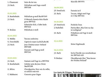 Samedi, Concert d'Orgue - Agenda